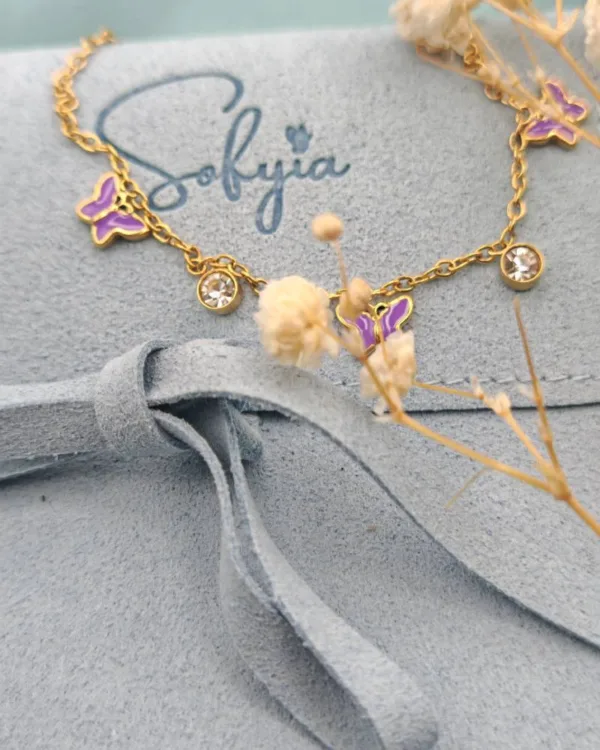 Bracciale con Farfalle Lilla - immagine 2